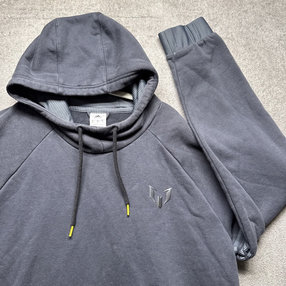 Adidas‎ Messi Gray Hoodie Men's XL Performance Pullover Streetwear